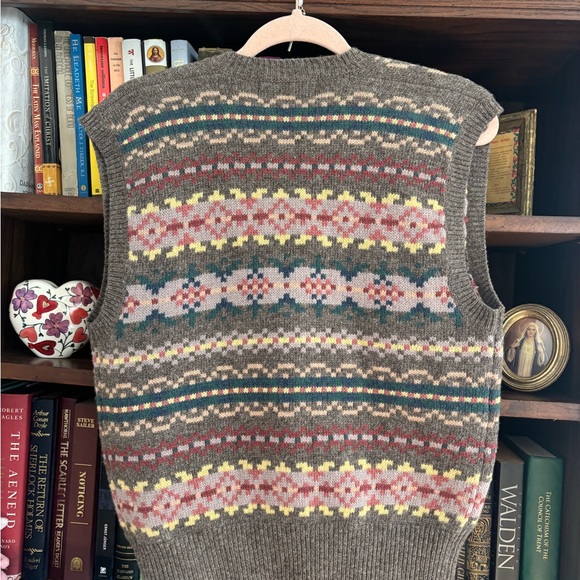 VTG JH Collectibles Nordic Fair Isle Cabin Cozy Vest Lambswool SZ Small Petite - Picture 2 of 5